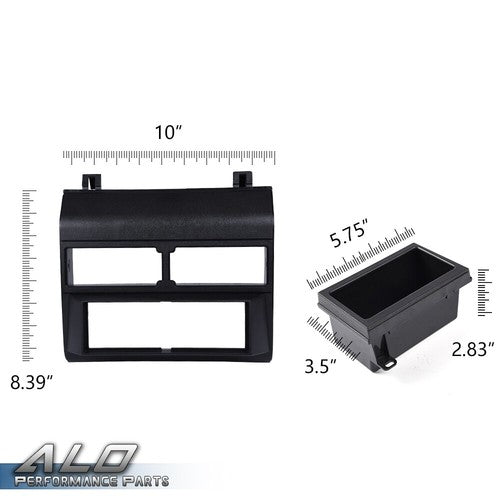 Solid Spare Fit For 88-94 Chevy GMC Trucks Pocket Radio Dash Bezel Kit Mount Trim Black