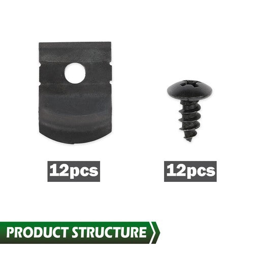 Solid Spare Fit For 1962-1972 GM Nova Impala 1" Tall Rocker Molding Clips & Screw 12Pcs