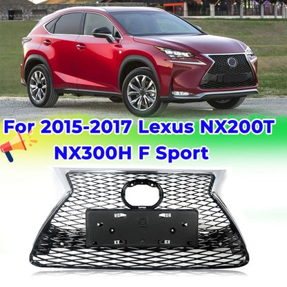 Front Bumper Grille For 2015-2017 Lexus NX200T NX300H F Sport Grill Chrome Black