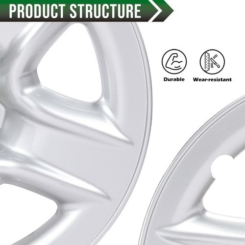 Solid Spare 4pcs 17" Wheel Skin Hub Cap Full Rim Cover Silver Fit For 2006-2012 Toyota RAV4