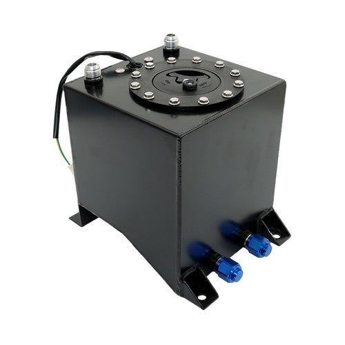 Solid Spare Drifting Fuel Cell Gas Tank+level Sender Black Coated Aluminum Racing 2.5 Gallon