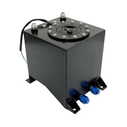 Solid Spare Drifting Fuel Cell Gas Tank+level Sender Black Coated Aluminum Racing 2.5 Gallon
