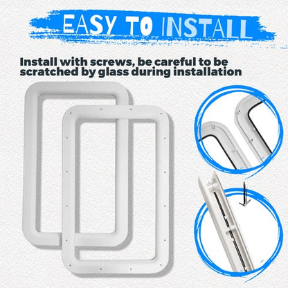 Solid Spare 15.7" x 24.8" White RV Entrance /Entry Door Window Frame For Camper Trailer