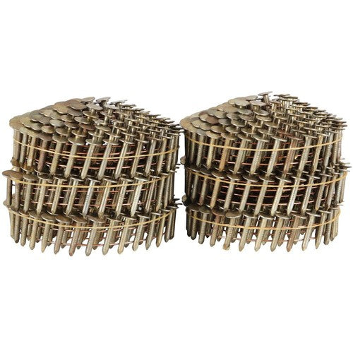 Solid Spare Full Round Head Roof Nails 0.12Inch × 3/4Inch 15 Degree Inclined Coil 3600 Pack