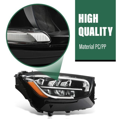 Solid Spare LED Headlights Fit For 20-22 Mercedes-Benz GLC-Class W/O Adaptive Left & Right