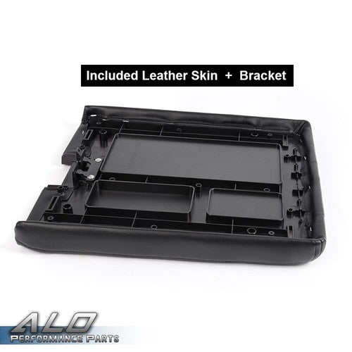 Solid Spare Fit For 07-14 Chevy Silverado GMC Sierra Center Console Lid Armrest Cover Black