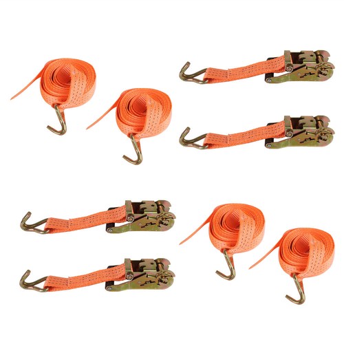 Solid Spare 4pcs Ratchet Straps J Hook Heavy Duty Tie Downs New 1.5" x 15' 4000 lb