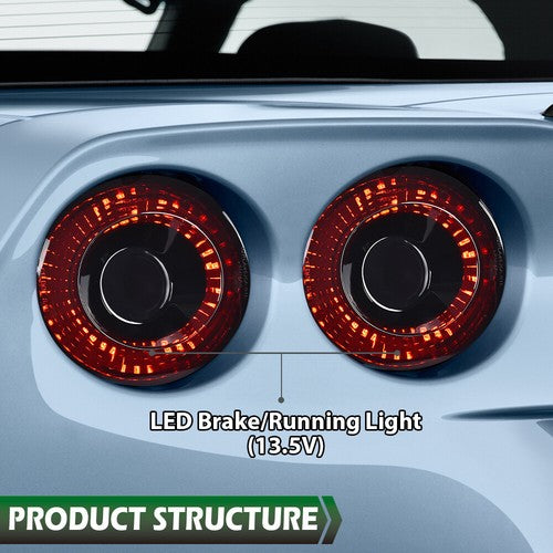 Solid Spare 4pcs LED Tail Lights Brake Lamps Fit For 05-13 Chevrolet Corvette C6 Coupe Black
