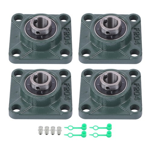 Solid Spare 4Pcs UCF204-12 Pillow Block Flange Bearing 3/4" Bore 4 Bolt Solid Base