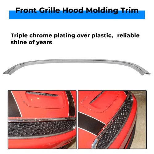 Solid Spare Chrome Grille Hood Molding Trim For 2007-2015 2009 Mini Cooper R55 R56 R58 R59