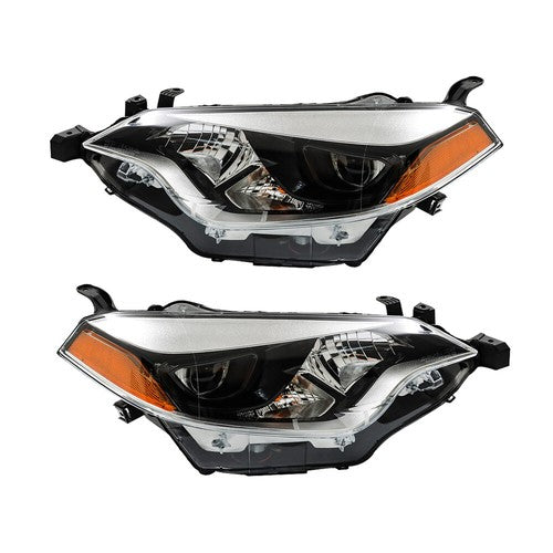 Solid Spare Pair For Toyota Corolla 2014-2016 Headlights Driver+Passenger Side Clear Lens