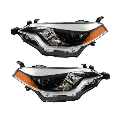 Solid Spare Pair For Toyota Corolla 2014-2016 Headlights Driver+Passenger Side Clear Lens