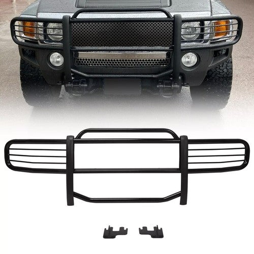 Solid Spare For 2006-2011 Hummer H3 Brush Grill Grille Guard in Black Brush Bumper
