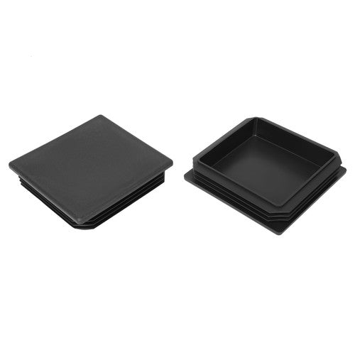 Solid Spare Pair 4" Black Square Rubber Bumper Plug End Cap Cover For RV Camper Trailer