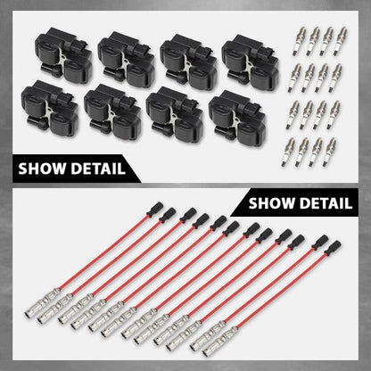 Solid Spare Fit For Mercedes-Benz C CL CLK ML Class Ignition Coil & Spark Plug & Wires