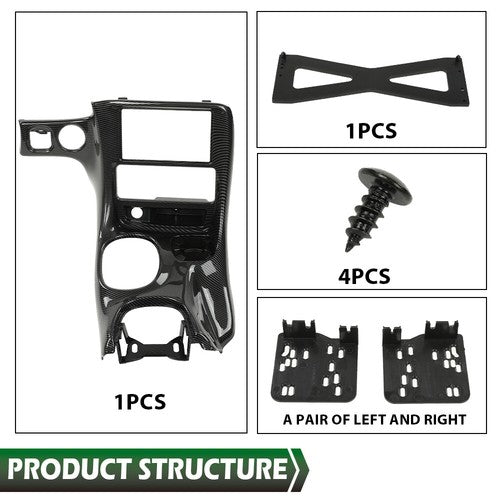 Solid Spare Fit For 1997-2004 Corvette C5 Double Din Radio Dash Installation Kit Carbon Look