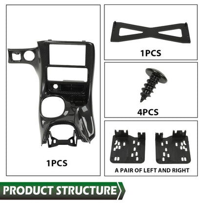 Solid Spare Fit For 1997-2004 Corvette C5 Double Din Radio Dash Installation Kit Carbon Look