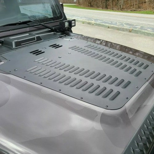Solid Spare Vented Hood Louver Black For Jeep Wrangler TJ / LJ 2003 2004 2005 2006