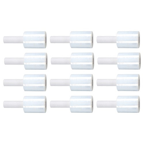 Solid Spare 12 Rolls 5" in. x 1000FT 80 Gauge Stretch Shrink Film Hand Wrap with Handle
