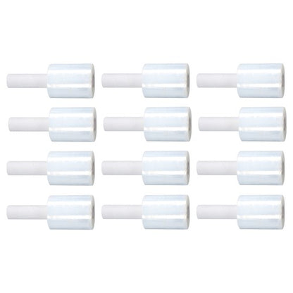 Solid Spare 12 Rolls 5" in. x 1000FT 80 Gauge Stretch Shrink Film Hand Wrap with Handle