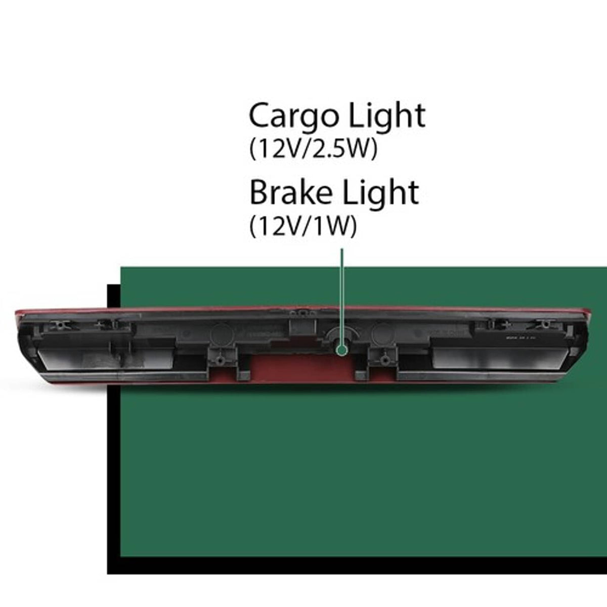 Solid Spare Third Brake Light Lamp w/o Camera Fit For 2019-2023 Chevy Silverado GMC Sierra