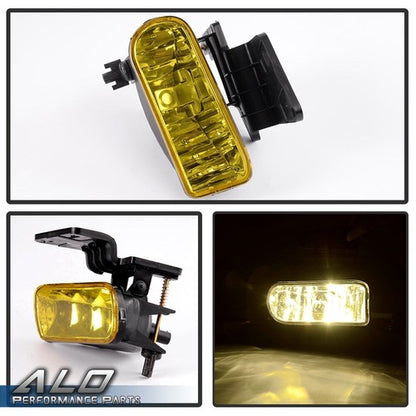 Solid Spare Fit For 2001-2006 GMC Yukon Fog Lights Bumper Yellow Lens Replacement Lamp 1Pair
