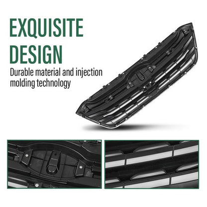 Solid Spare Fit For 2020-2022 Subaru Outback Front Bumper Upper Grille Grill Black Chrome