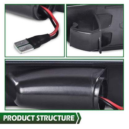 Solid Spare Fit For 2015-2022 Ford Mustang LED Rear Side Marker Lights Clear Left+Right
