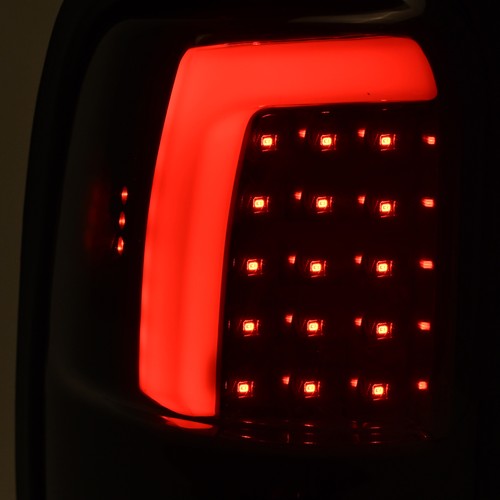 Solid Spare Smoke/Black LED Tube Brake Tail Lights For 1994-2001 Dodge Ram 1500 2500 3500