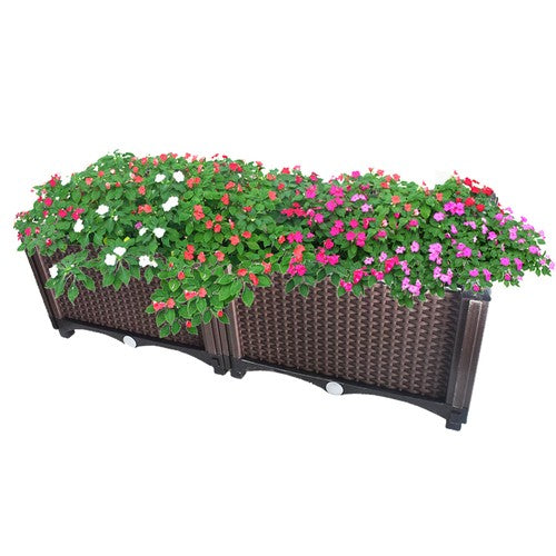 Solid Spare Set of 2 Elevated Plastic Planter Box Elevated Raised Garden Bed Indoor Outdoor