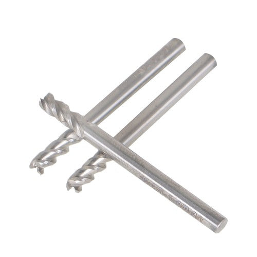 Solid Spare 3Pcs 1/8" 3 Flute Regular Length Carbide End Mill for Aluminum X 3/8" Cut Length