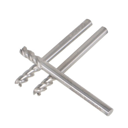Solid Spare 3Pcs 1/8" 3 Flute Regular Length Carbide End Mill for Aluminum X 3/8" Cut Length