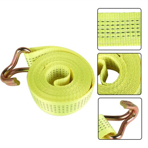 Solid Spare 8-Pcs 2" x 15 Ft Ratchet Straps With J Hook 5000 Lbs Heavy Duty Tie Downs