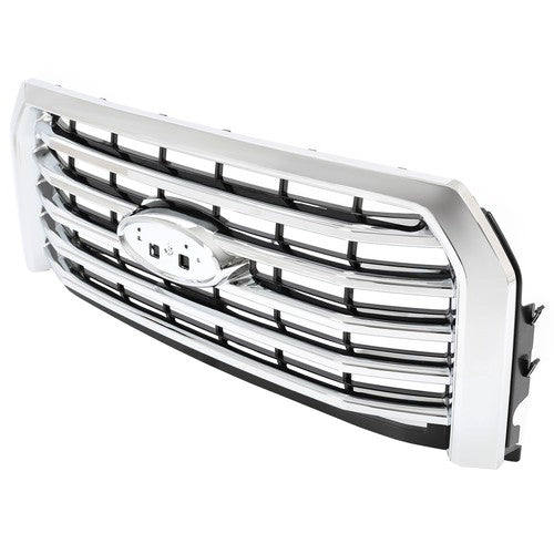 For Ford F-150 F150 2015 2016 2017 Chrome Front Upper Bumper Grille FL3Z-8200-EA
