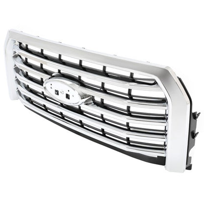 For Ford F-150 F150 2015 2016 2017 Chrome Front Upper Bumper Grille FL3Z-8200-EA