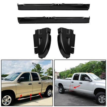Solid Spare 4Pcs Rocker Panels & Cab Corners For Dodge Ram 1500 2500 3500 Quad Cab 2002-2008