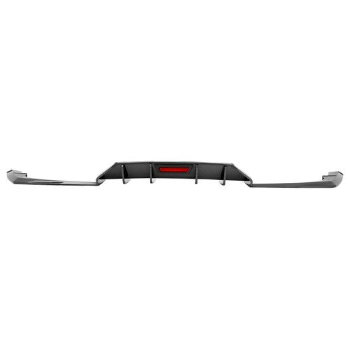 Solid Spare For Hyundai Elantra 21-23 Rear Bumper Diffuser Lip W/ Led Light Carbon Look
