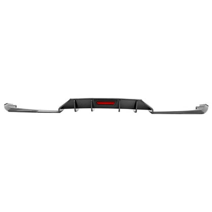 Solid Spare For Hyundai Elantra 21-23 Rear Bumper Diffuser Lip W/ Led Light Carbon Look