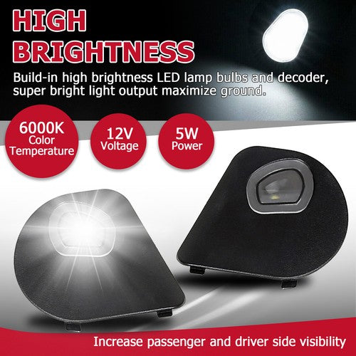 Solid Spare LED Side Mirror Puddle Lights For Dodge Ram 1500 2500 3500 4500 5500 2010-2019