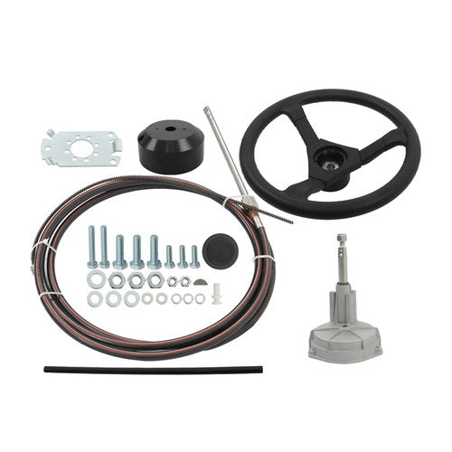 Solid Spare 16Ft Boat Rotary Steering System Outboard Kit SS13716 for Waterborne Vehicles
