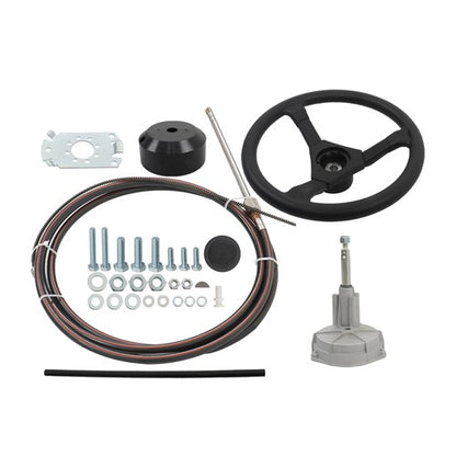 Solid Spare 16Ft Boat Rotary Steering System Outboard Kit SS13716 for Waterborne Vehicles
