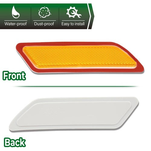 Solid Spare Fit For 2012-2015 BMW 328i Amber Bumper Reflector Side Marker Front Left & Right