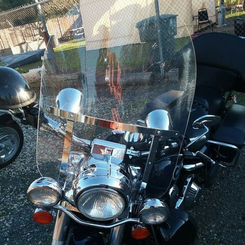 Solid Spare Clear Windshield W/ Bracket For 1994-2025 2009 Harley Touring Road King FLHRX