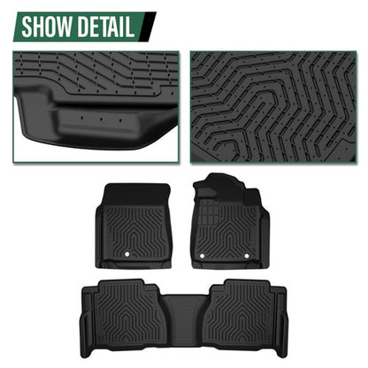 Solid Spare TPE Floor Mats Liners Fit For 07-11 Toyota Tundra Double Cab/CrewMax All-Weather