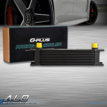 Solid Spare Universal 10 Row AN-10 Aluminum Transmission Engine Oil Cooler Black