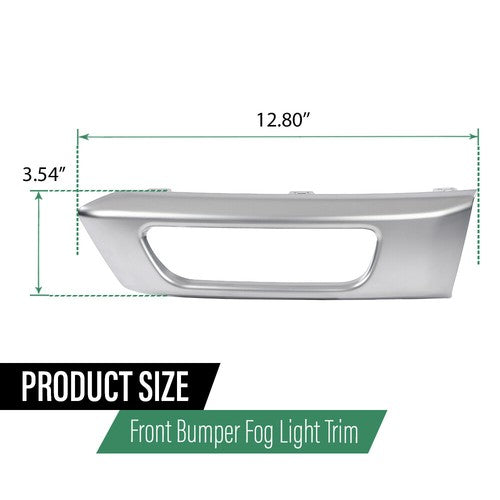 Solid Spare Fit For 2014-2017 Land Rover Range Sport Bumper Fog Light Bezel Lamp Trim Silver