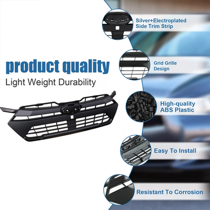 Front Bumper Upper Grille Matte Black Replacement For 2024 2025 Subaru Crosstrek