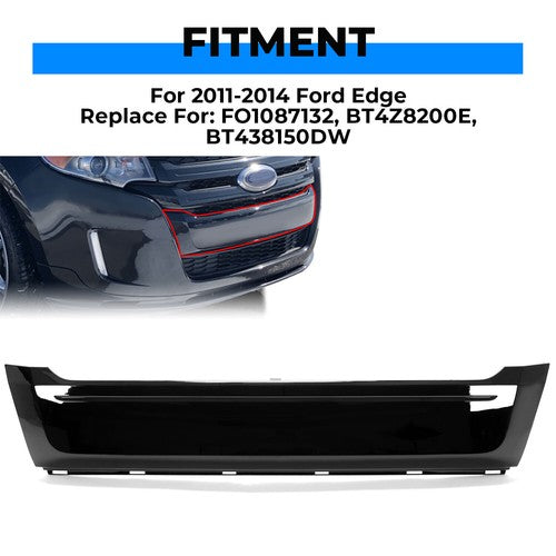 Solid Spare Front Lower Black Grille Bumper Moulding For 2011-2014 Ford Edge FO1087132