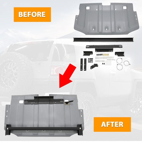 Solid Spare Rear Engine Skid Plate Aluminum Powder Coated For Toyota Fj Cruiser 2007-2013