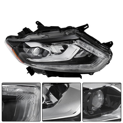 Solid Spare For Nissan Rogue 2014-2016 Headlights LED Type Clear Lens Passenger&Driver Side
